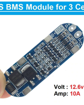 3S BMS BLUE 3S 12V 10A 18650 Lithium Battery Charger Module 11.1V 12.6V 10A Charge Discharge Current Short Circuit Protection Function Battery Management System 