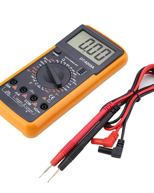 Digital Multimeter, DT9205A LCD Display Handheld Digital Multimeter AC/DC Resistance Capacitance Tester with Low Battery Indication/Overload Indication/Auto Power Off Function