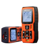 LOMVUM 120m Laser Measure, 393ft Digital Laser Distance Meter with Mute Function Large LCD Backlight Display,Measure Distance,Area and Volume,Pythagorean Mode Battery Included