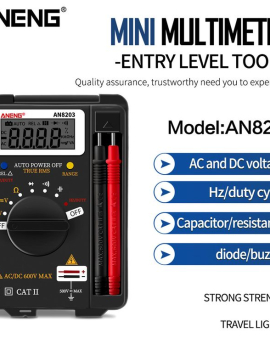 ANENG AN8203 Digital Multimeter AC/DC Voltmeter Ohm Meter LCD Display 4000 Counts Current Diodes Capacitance Transistor Measuring
