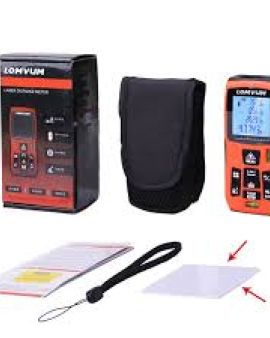 LOMVUM 120m Laser Measure, 393ft Digital Laser Distance Meter with Mute Function Large LCD Backlight Display,Measure Distance,Area and Volume,Pythagorean Mode Battery Included