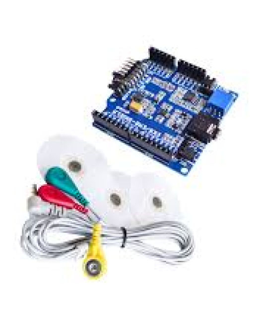 ECG/EKG/EMG Shield with Cables and Electrodes for Arduino