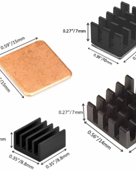 Raspberry Pi 5 Heatsink Kit (Black 4pcs)