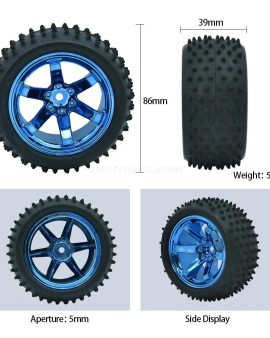85mm Heavy Duty D85mm Robotics Rubber Tier Wheel 85x38mm With Brass Copper 4mm Hex Shaft Coupling